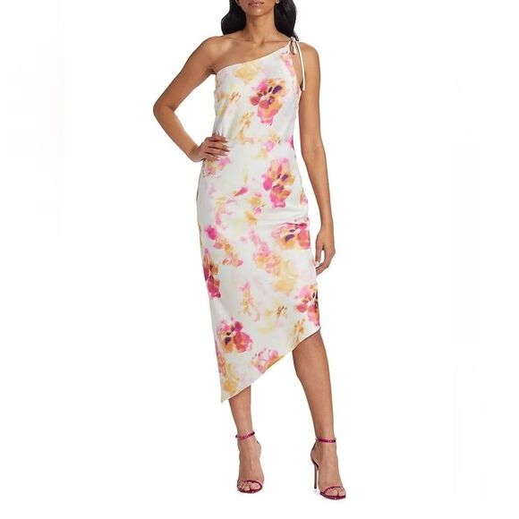 WAYF Floral-Printed Midi Slip Dress Ivory Tie Dye Size XL NWT - Picture 1 of 9